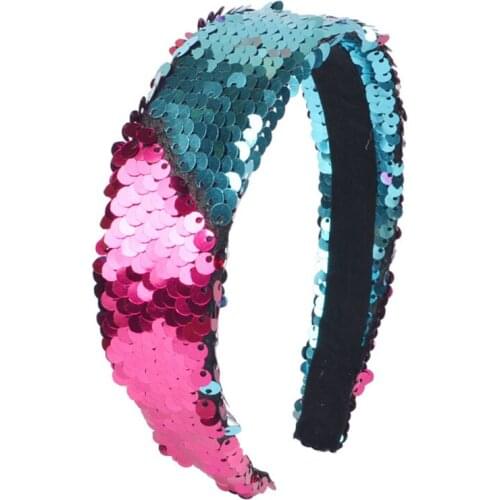 2020 New Luxury sequins Headband For Women Double-Sided Fashion Girl Hair bands Headwrap Multi-Color Hair Accessories