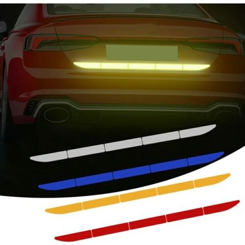 Car Reflective Sticker Warning Strip Tape Traceless Protective Car Sticker Warn On Car Body Trunk Exterior Auto Accessories