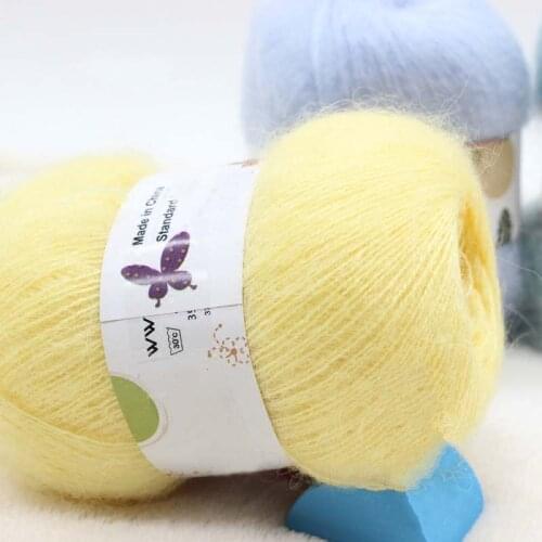 50 G/ball Best Quality Pure Wool & Mohair Yarn Soft Long Worsted Thread for Hand Knitting Scarf Cape Vest Fluffy Mohair Yarn