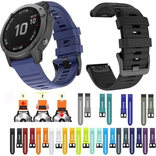 26 22mm Silicone Watchband for Garmin Fenix 6X 6 6S Pro Watch Quick Release Easy fit Wrist Band Strap For Fenix 5X 5 Plus 3 3HR
