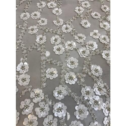 Fresh white sequined small flower bead tube wedding dress, suitable for high-end wedding dress skirt
