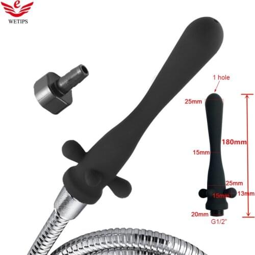 Wetips Silicone Anus Douche Enema Cleaning Bidet Anal Shower Portable Hose Anus Douche Lavement Anal Grifo Bidet Enema Shower