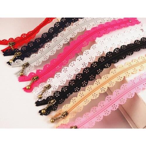 23cm Random Color 10pcs/lot zippers lace nylon finish zipper for sewing wedding dress AA7451