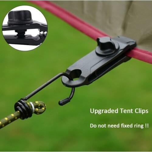 Upgrad Rope Tightener Tent Clips Camp Tent Tarp Clips Outdoor Camping Canopy Kit Awning Set Canvas Tighten Tool Snap Rope Buckle