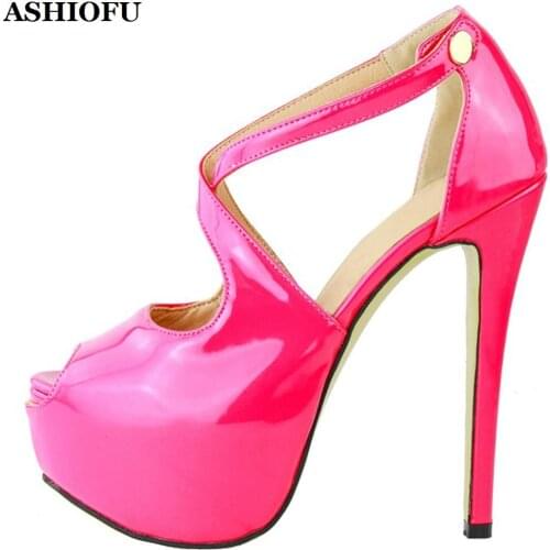 ASHIOFU Handmade Ladies High Heel Sandals X-strap Party Prom Dress Shoes Shiny Real Photos Evening Fashion Sandals Shoes XD504
