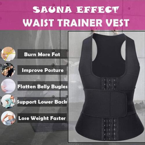 Women Waist Trainer Vest Lady Sweat Vest Weight Loss Body Shaper Sauna Vest Flat Belly Tummy Control Slimming Corset For Fitness
