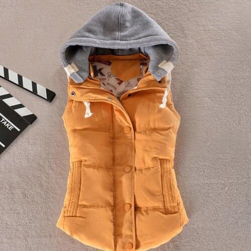 Winter Sleeveless Hooded Jackets Casual Mini Jacket Warm Cotton Vest Coat Fashion 2020 New Ladies Parka