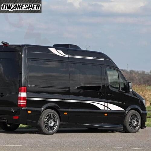 1 set Car Body Stickers Motorhome Camper Sport Stripes Auto Door Side Waist Line Decor Vinyl Decals For Mercedes-Benz Sprinter