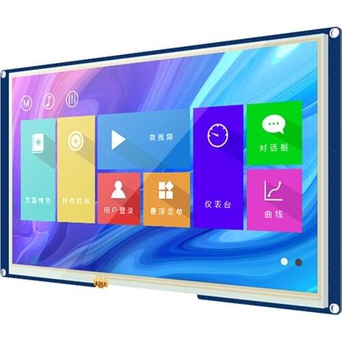 10.1 inch IPS serial port configuration touch screen TTL/232 interface, easy to develop, code-free, with audio and video