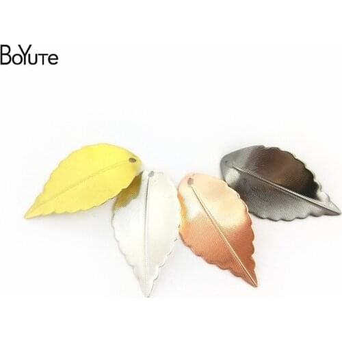 BoYuTe 100Pcs 7 Colors 10*17MM 16*25MM Leaf Charm Metal Brass Scrapbooking & Stamping DIY Jewelry Accessories