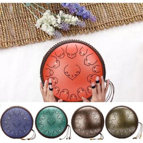 14 Inch 15 Tone Steel Tongue Drum Tune D Percussion Hand Pan Drum With Padded Drum Bag & Mallets Musical Instrument Gift