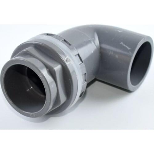 2-8pcs 20mm~50mm Grey PVC Pipe 90 Degree Elbow Connector Fittings Aquarium Fish Tank Connector Overflow Thread Water Supply