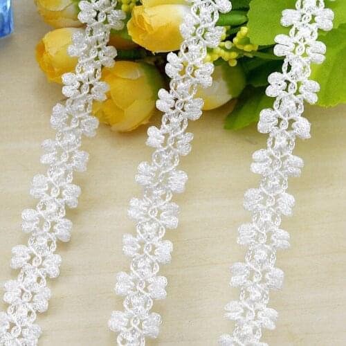 20Meter 17mm New Arrival Diy Decoration Polyester White Lace Trim Ribbon Fashion S-Shape Stitching Lace Trimming Curve Edge Lace
