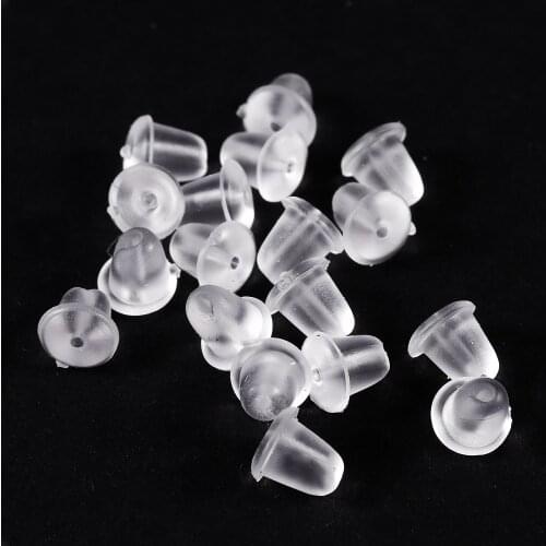 200pcs/lot Rubber Earring Backs Silicone Earrings Back Stoppers Ear Plug Blocked Caps DIY Jewelry Making Findings Wholesale