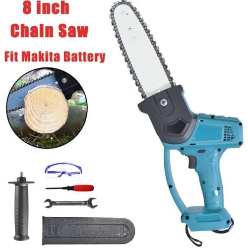8 Inch 1080W Electric Chain Saw Wood Cutter Cordless Brushless Power Tools Chainsaw Garden Power Blade For Makita 18V Battery