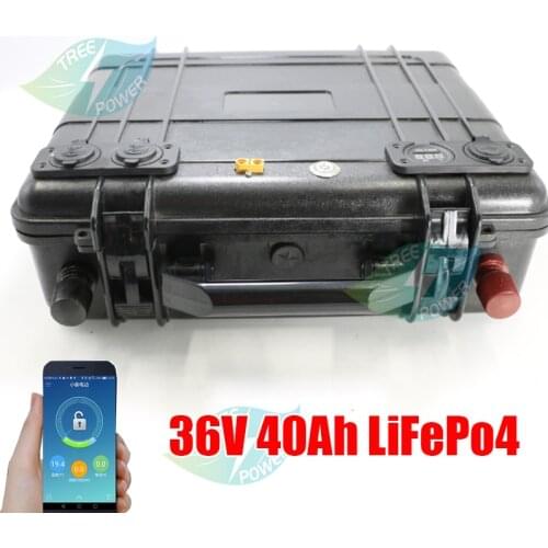 100% LiFePO4 36V 40Ah Lifepo4 battery battery 12S 50A BMS power 2000w for RV EV scooter solar energy + 10A charger
