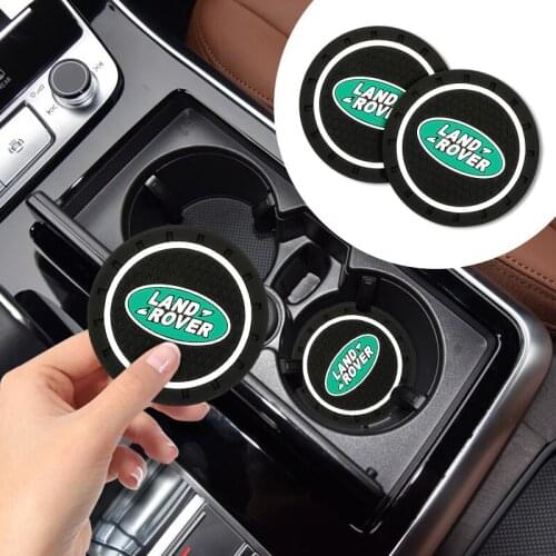 Auto Anti-Slip Cup Holder Mat Car Water Coaster Accessories For Land Rover Range Rover Sport Evoque Epoxy Freelander 2 3 Emblem