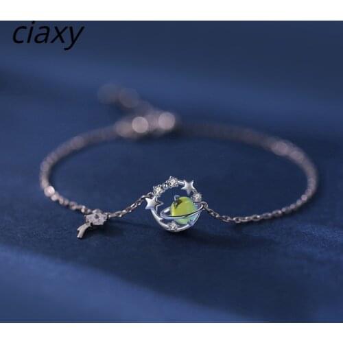 CIAXY 925 Sterling Silver Flashing Meteor Bracelets for Women Simple Personality Planet Illusion Bracelet Inlaid Zircon Jewelry