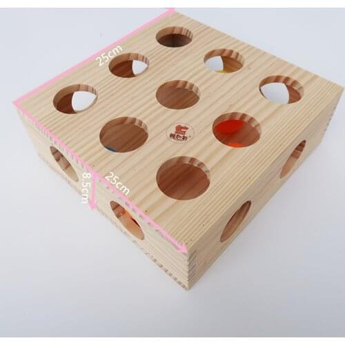 Wooden Box with bells Bird Parrot Foraging Educational Toys Feeding Vessel Large Gray Parrot Toy BT021