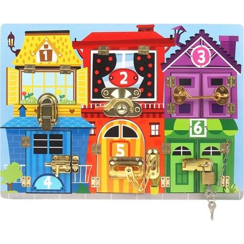 Toddler Busys Board Wooden Learning Educational Sensory Toy Montessori Toddler Busys Board Wooden Sensory Unlock Toys
