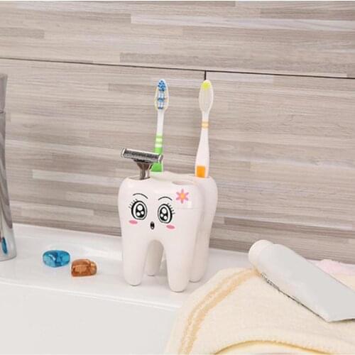 Teeth Style Toothbrush Holder 4 Hole Cartoon Toothbrush Stand Tooth Brush Shelf Bracket Container Bathroom Accessories