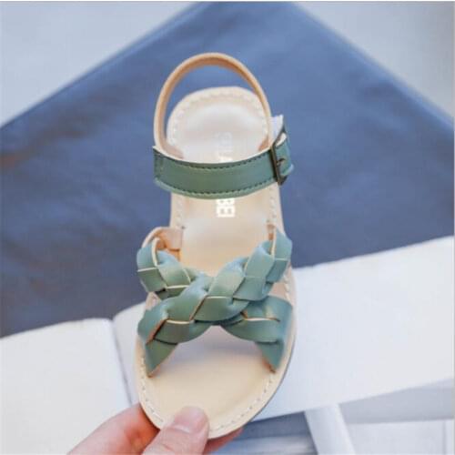 Childrens sandals 2021 summer new woven beach shoes little girl lovely princess shoes open toe childrens shoes toddler shoes