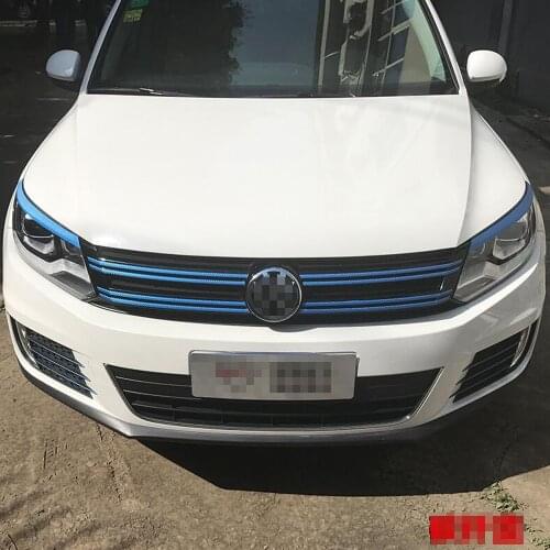 For Volkswagen VW tiguan 2013-2017 Intake grille Control Panel Door Handle Carbon Fiber Sticker Decals Car styling Accessorie