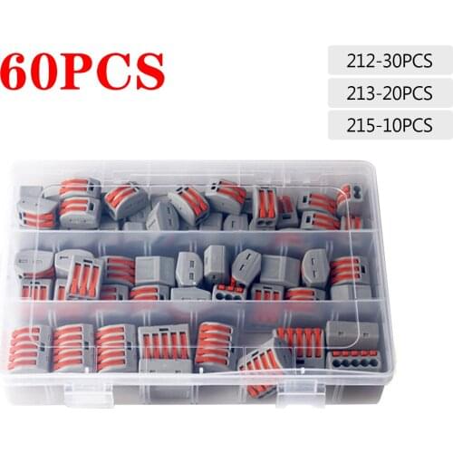 Electric Wire Connector Terminal Spring Lever Nut Terminal Block Reusable Cable Connector Wire Insulation Tool Household