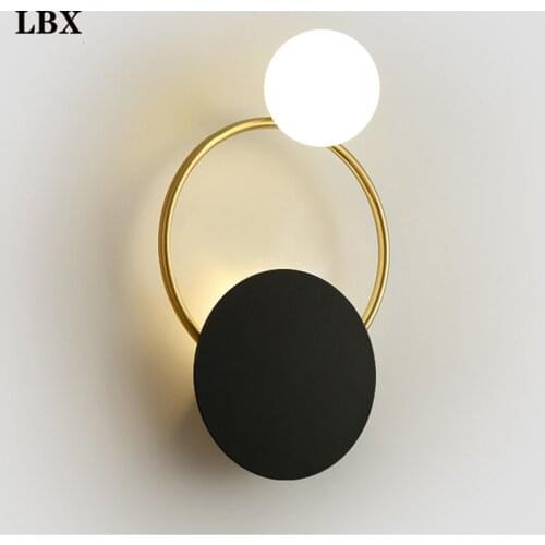 Crystal bedroom light light gooseneck blue wall light mirror light glass ball corridor wall lamp bedside living room wall lamp