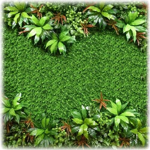 Artificial Background Plant Fake Leaves Flower Wall Hanging Plastic Grass DIY Decorative Garden Indoor Home Natural Decoration