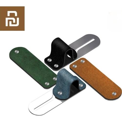 Xiaomi Youpin Finger Ring Holder Leather+Stainless Steel Mobile Phone Grip Car Phone Mount Stand For iPhone Ipad Samsung