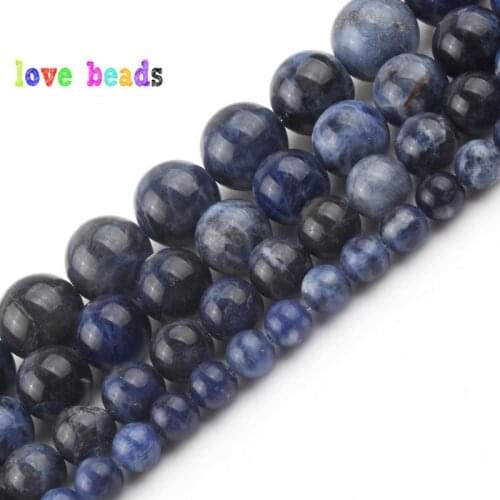 Natural Old Blue Sodalite Jaspers Stone Beads 2/3/4/6/8/10/12mm Round Beads For Jewelry Making DIY Necklace Bracelet Perles 15