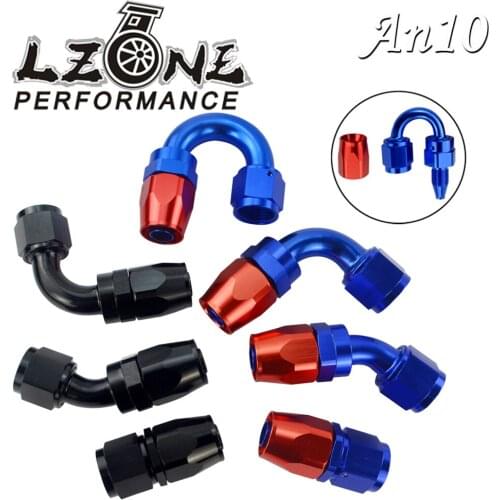 LZONE - 10 AN AN-10 Aluminum Straight 45 Degree 90 Degree 180 Degree Swivel Hose End Fitting Adapter Oil Fuel Line