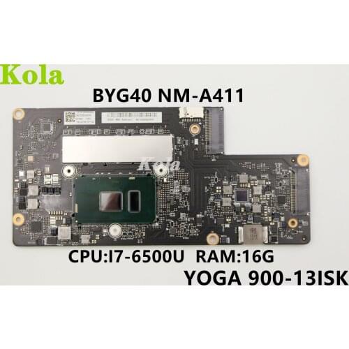 5B20K48454 BYG40 NM-A411 For Lenovo Yoga 900-13ISK Laptop Motherboard With I7-6500U CPU 16G RAM Main Board 100% fully tested