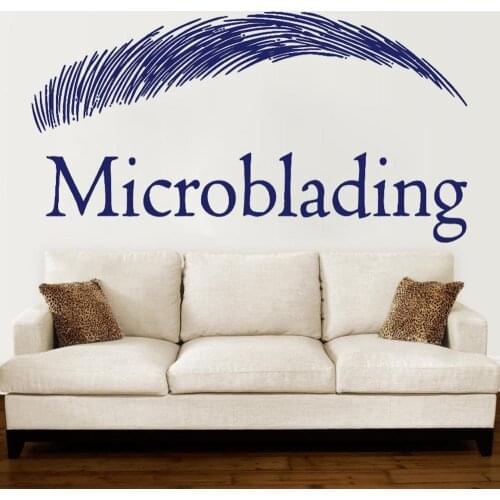 Eyebrows Microblading Logo Wall Stickers Beauty Salon Interior Decor Brows Design Vinyl Decals Microblading Sign Poster HY1959