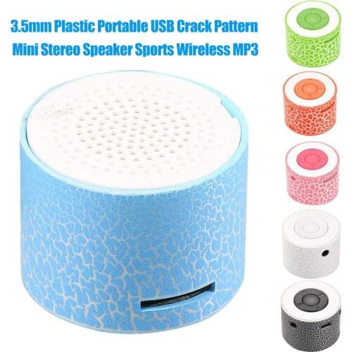 Mini Speakers 3.5mm Plastic Portable USB Crack Pattern Mini Stereo Speaker Sports Wireless MP3 Speakers ourdoor Portable