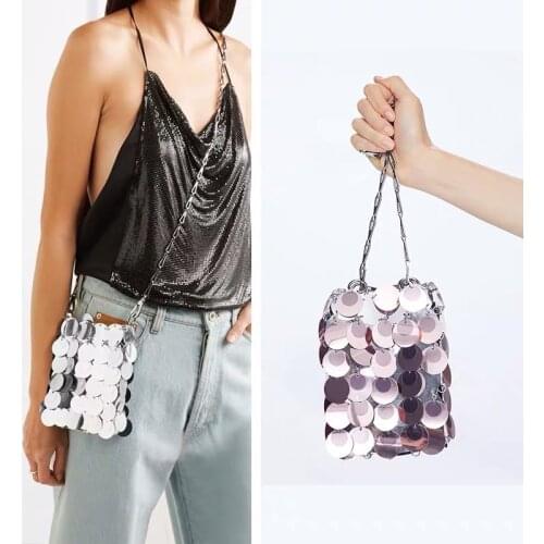 Fashion Women Chain Bags Bling Shoulder Diagonal Phone Bags Sequin Package Flash Purses and Handbags For Girls Evening Bag