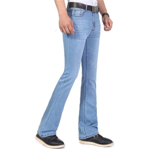 2021 spring and autumn new mens micro flared denim casual pants mens flared casual pants size 27-35 36