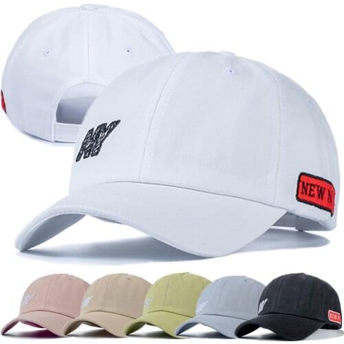 New Cotton Cap For Women Men Fashion NY Embroidered Baseball Cap Red Letters Plain Style Adjustable Outdoor Streetwear Hat Cap