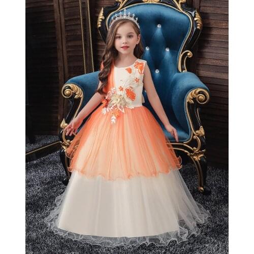 New 5-10 years old childrens princess dress child long girl baby net gauze fluffy dress Christmas performance clothes