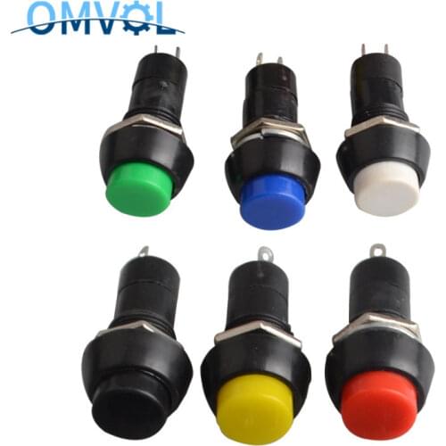 PBS-11A PBS-11B 12mm self-locking &Momentary Plastic Push Button Switch Latching Switchs 3A 250V AC 2PIN
