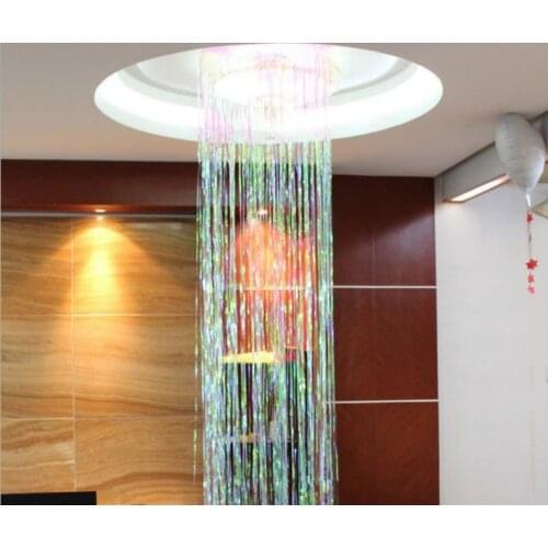 50pcs Rainbow Fringe Foil Curtain Party Tinsel Backdrop for Photography Room Wedding Birthday Showers Party Doorway lin4481