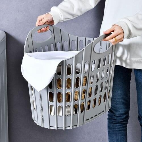 Household Bathroom Room Folding Dirty Laundry Basket Multifunctional Portable Storage Basket Can be Folded and Wall Hung