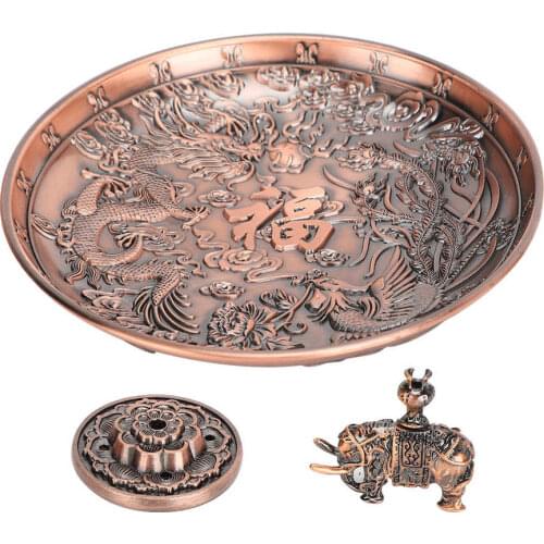 Incense Dragon Phoenix Plate Joss Stick Elephant Stand Home Worship