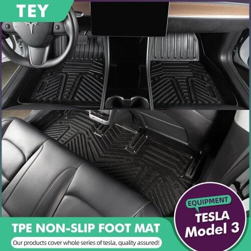 TEY For Tesla Model 3 foot mats three model floor mats anti dirt and anti dust protective mats Tesla Model 3 accessories