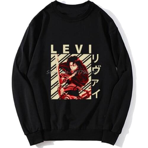 Levi Ackerman Vintage Art Attack On Titan Hoodie Anime Men Hoodie Spring Autumn Sweater Streetwear Harajuku
