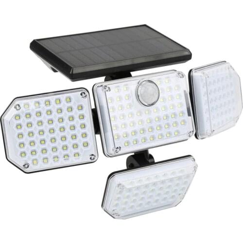 Solar Street Lights Outdoor Solar Lamp With 4 Light IP65Waterproof Motion Sensor Security Lighting For Garden Patio Path Yard