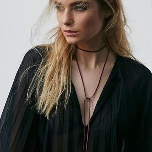Fashion Long Black Velvet Choker Necklace for Girls Women Steampunk Gold-Color Tube Collar Necklaces Jewelry Collier Femme