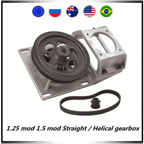 1.25 mod 1.5 mod Straight / Helical gearbox ratio 5:1 with long shaft short shaft suit for 12.7mm 14mm stepper motor