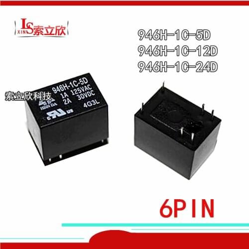 10PCS/LOT 100%Original New Relay 946H-1C-5D 5VDC 946H-1C-12D 12VDC 946H-1C-24D 24VDC 6PINS 2A 946H 1C 24D 24V 5V 12V